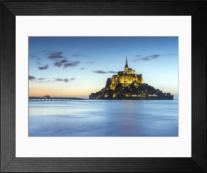 Framed Print : High tide at dusk, Mont-Saint-Michel, UNESCO World Heritage Site, Normandy, France Framed Print : High tide at dusk, Mont-Saint-Michel, UNESCO World Heritage Site, Normandy, France