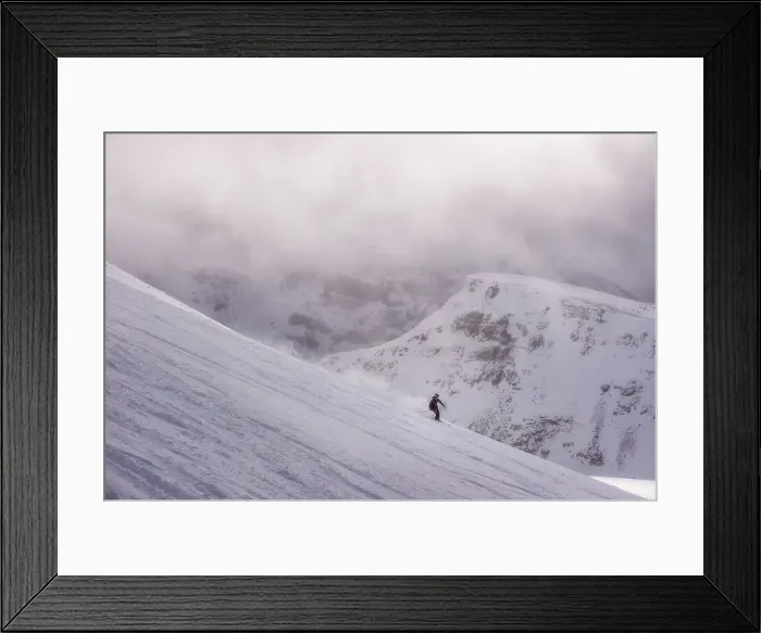 Framed Print : Skier in the mountains on a magical looking day, Canada, North America