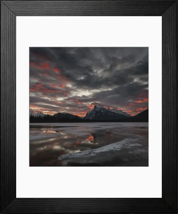 Framed Print : Morning glow in winter landscape of Vermilion Lakes, Banff National Park, UNESCO Framed Print : Morning glow in winter landscape of Vermilion Lakes, Banff National Park, UNESCO