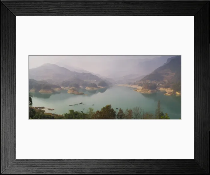 Framed Print : Panorama of Shiqiao Lake of the Wulong Karst geological park, UNESCO World Heritage Site Framed Print : Panorama of Shiqiao Lake of the Wulong Karst geological park, UNESCO World Heritage Site