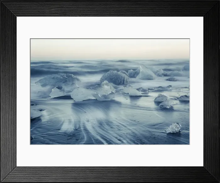 Framed Print : Icebergs on Jokulsarlon black ice beach, Iceland, Polar Regions Framed Print : Icebergs on Jokulsarlon black ice beach, Iceland, Polar Regions