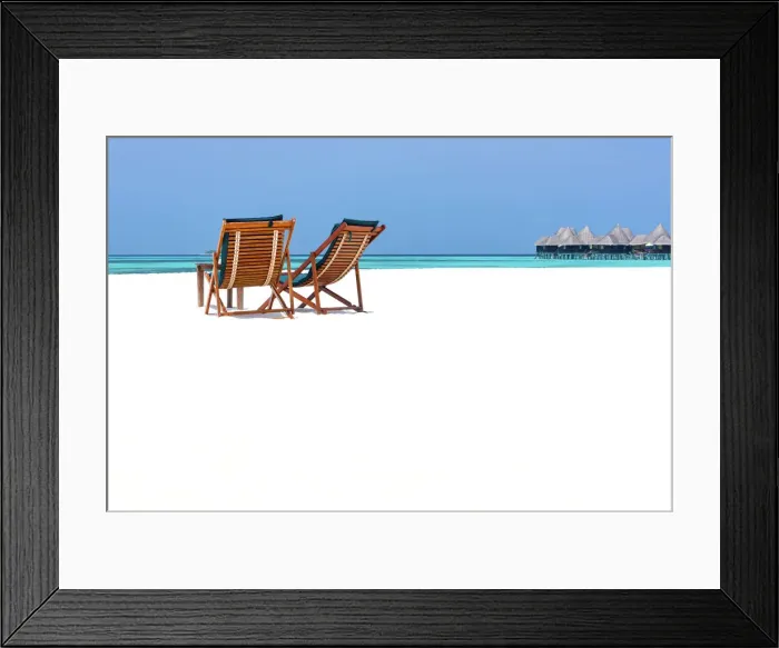 Framed Print : Wooden sun loungers on beach, Coco Palm, Dhuni Kolhu, Baa Atoll, Republic of Maldives Framed Print : Wooden sun loungers on beach, Coco Palm, Dhuni Kolhu, Baa Atoll, Republic of Maldives
