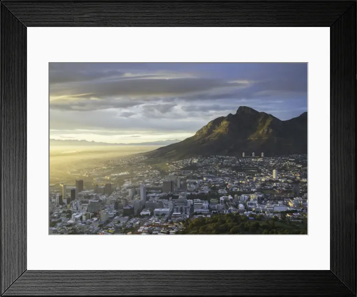 Framed Print : Table Mountain and City Bowl at dawn, Cape Town, Western Cape, South Africa, Africa Framed Print : Table Mountain and City Bowl at dawn, Cape Town, Western Cape, South Africa, Africa