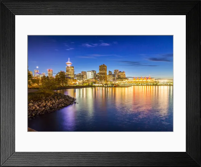 Framed Print : View of city skyline and Vancouver Lookout Tower from CRAB Park at Portside, Vancouver Framed Print : View of city skyline and Vancouver Lookout Tower from CRAB Park at Portside, Vancouver