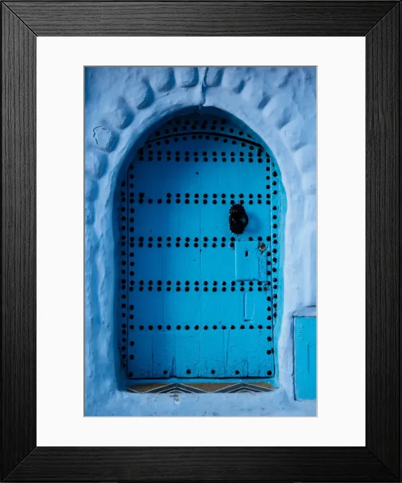 Framed Print : Traditional doorway in Chefchaouen, Morocco, North Africa, Africa Framed Print : Traditional doorway in Chefchaouen, Morocco, North Africa, Africa
