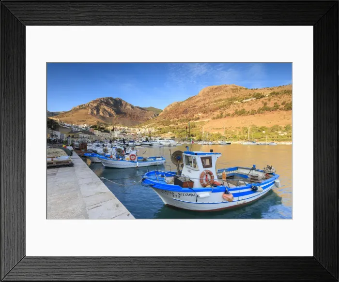 Framed Print : Fishing boats at the harbor, Castellammare del Golfo, province of Trapani, Sicily Framed Print : Fishing boats at the harbor, Castellammare del Golfo, province of Trapani, Sicily