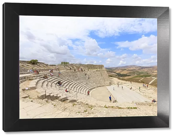 Greek amphitheatre, Segesta, Calatafimi, province of Trapani, Sicily, Italy, Europe