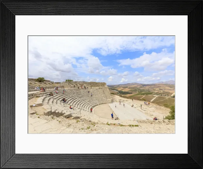 Framed Print : Greek amphitheatre, Segesta, Calatafimi, province of Trapani, Sicily, Italy, Europe
