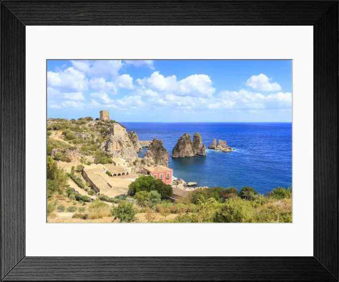 Framed Print : Historic hamlet of Tonnara di Scopello, Castellammare del Golfo, province of Trapani Framed Print : Historic hamlet of Tonnara di Scopello, Castellammare del Golfo, province of Trapani