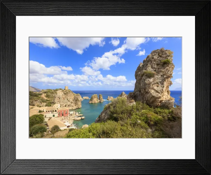Framed Print : Cliffs around Tonnara di Scopello, Castellammare del Golfo, province of Trapani, Sicily Framed Print : Cliffs around Tonnara di Scopello, Castellammare del Golfo, province of Trapani, Sicily