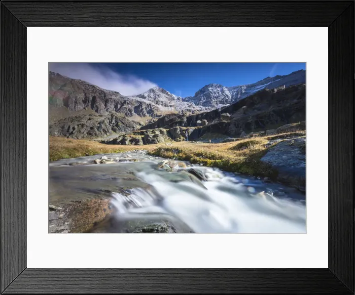 Framed Print : Flowing water of alpine creek, Alpe Fora, Malenco Valley, province of Sondrio, Valtellina Framed Print : Flowing water of alpine creek, Alpe Fora, Malenco Valley, province of Sondrio, Valtellina