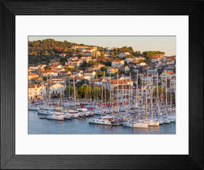 Framed Print : Elevated view from Kamerlengo Fortress to Ciovo Island, Croatia, Europe Framed Print : Elevated view from Kamerlengo Fortress to Ciovo Island, Croatia, Europe