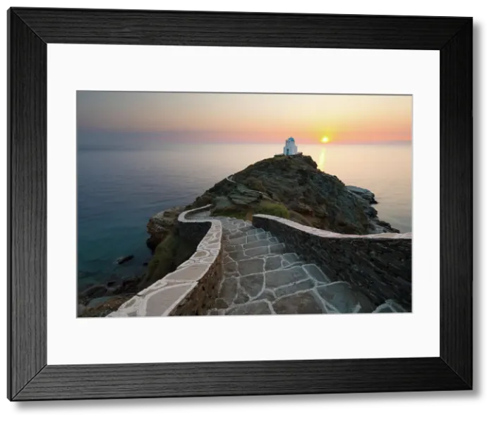 Framed Print : Steps leading down to Greek Orthodox chapel of Eftamartyres at dawn, Kastro, Sifnos Framed Print : Steps leading down to Greek Orthodox chapel of Eftamartyres at dawn, Kastro, Sifnos