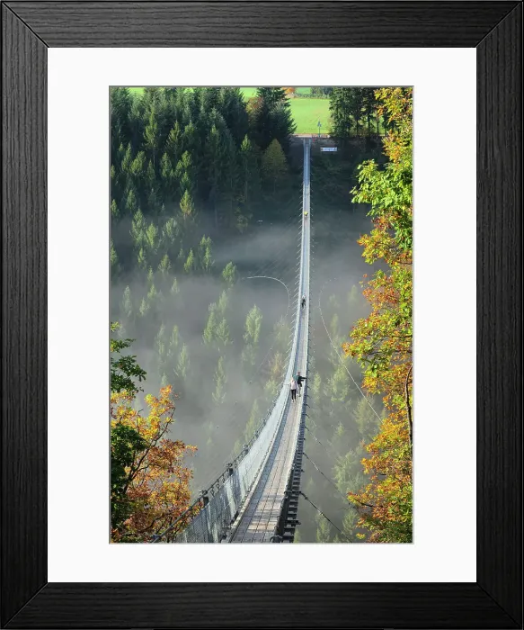 Framed Print : Swing Bridge Geierlay, Moersdorf, Hunsrueck, Rhineland-Palatinate, Germany, Europe Framed Print : Swing Bridge Geierlay, Moersdorf, Hunsrueck, Rhineland-Palatinate, Germany, Europe
