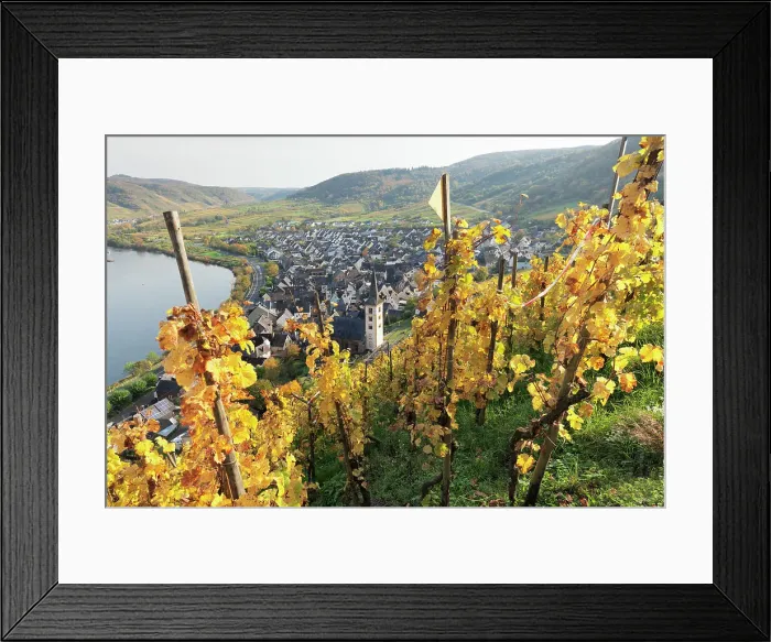 Framed Print : View from Calmont Hill to Bremm, Moselle Valley, Rhineland-Palatinate, Germany, Europe