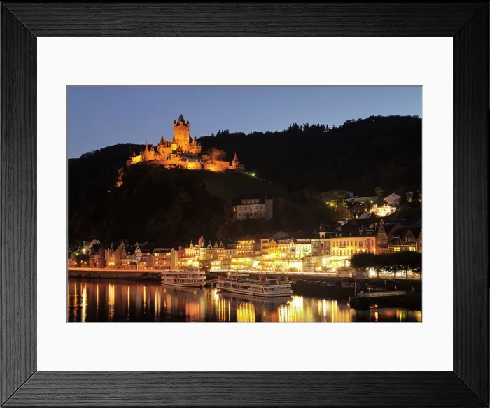 Framed Print : View over Moselle River to Reichsburg Castle, Cochem, Rhineland-Palatinate, Germany Framed Print : View over Moselle River to Reichsburg Castle, Cochem, Rhineland-Palatinate, Germany