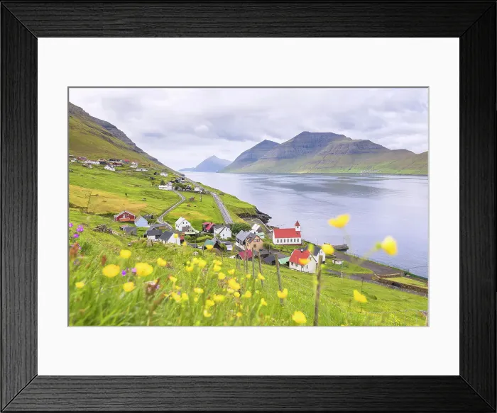 Framed Print : Village by the sea, Kunoy Island, Nordoyar, Faroe Islands, Denmark, Europe Framed Print : Village by the sea, Kunoy Island, Nordoyar, Faroe Islands, Denmark, Europe