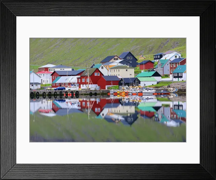 Framed Print : Typical houses, Hvannasund, Vidoy Island, Faroe Islands, Denmark, Europe Framed Print : Typical houses, Hvannasund, Vidoy Island, Faroe Islands, Denmark, Europe