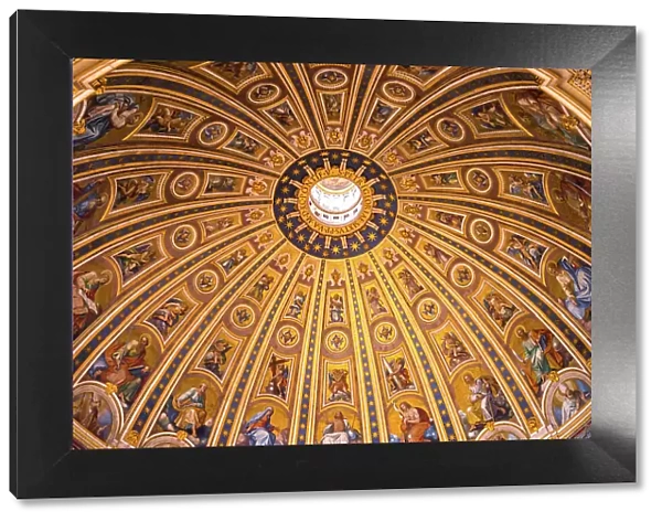 St. Peters Basilica Cupola ceiling, Vatican City, Rome, Lazio, Italy, Europe