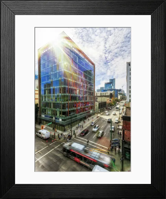 Framed Print : View of traffic from above on Seymour St, Vancouver, British Columbia, Canada, North Framed Print : View of traffic from above on Seymour St, Vancouver, British Columbia, Canada, North