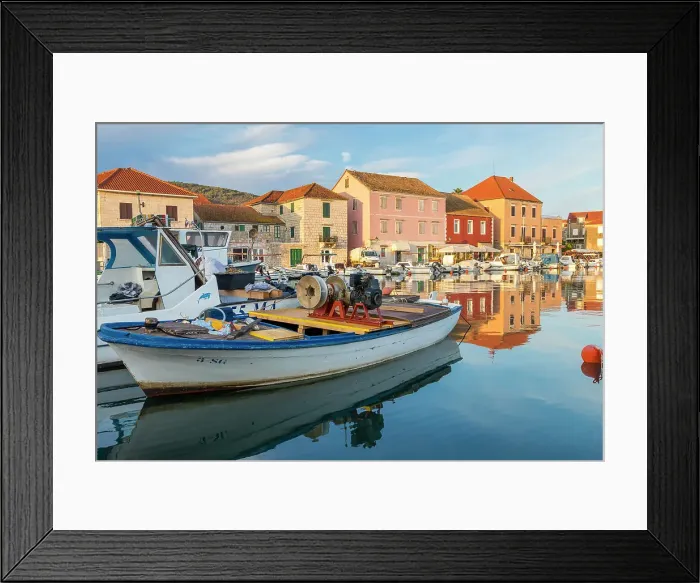 Framed Print : The old port of Stari Grad on Hvar Island, Croatia, Europe Framed Print : The old port of Stari Grad on Hvar Island, Croatia, Europe