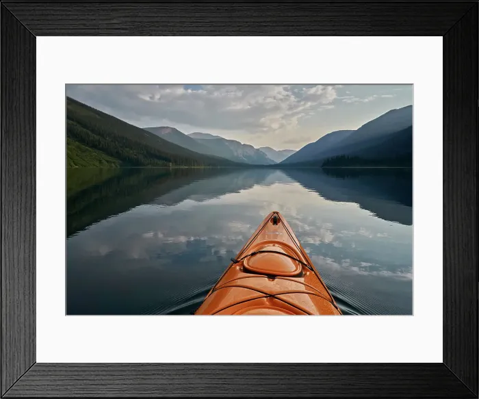 Framed Print : Kayaking on Cameron Lake, Waterton Lakes National Park, Alberta, Canada, North America Framed Print : Kayaking on Cameron Lake, Waterton Lakes National Park, Alberta, Canada, North America