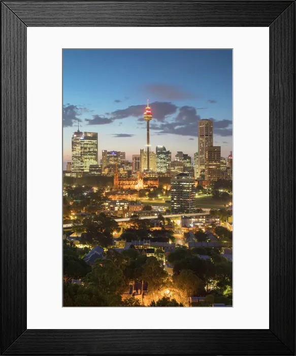 Framed Print : View of skyline at sunset, Sydney, New South Wales, Australia, Pacific Framed Print : View of skyline at sunset, Sydney, New South Wales, Australia, Pacific