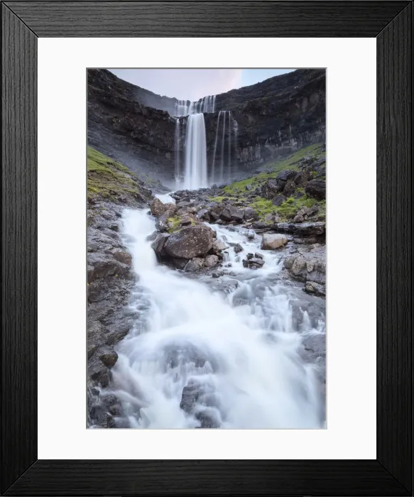 Framed Print : Fossa waterfall, Sunda municipality, Streymoy Island, Faroe Islands, Denmark, Europe Framed Print : Fossa waterfall, Sunda municipality, Streymoy Island, Faroe Islands, Denmark, Europe