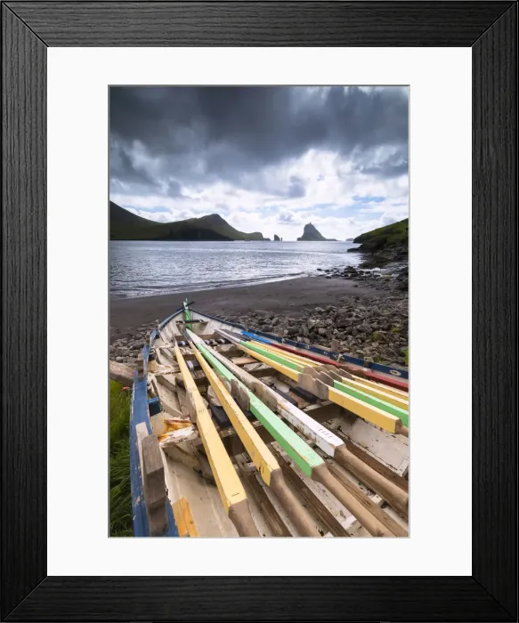 Framed Print : Abandoned boat on the beach, Bour, Vagar Island, Faroe Islands, Denmark, Europe Framed Print : Abandoned boat on the beach, Bour, Vagar Island, Faroe Islands, Denmark, Europe