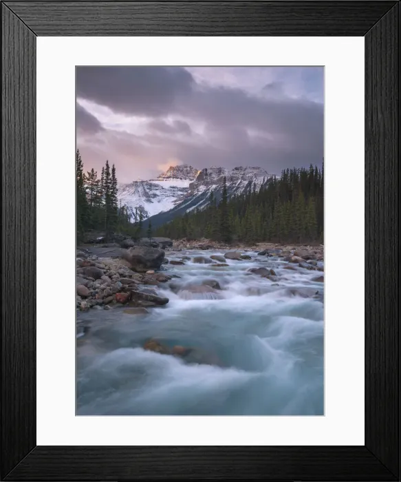 Framed Print : Sunrise and glacial blue rushing waters at Mistaya Canyon, Banff National Park, UNESCO Framed Print : Sunrise and glacial blue rushing waters at Mistaya Canyon, Banff National Park, UNESCO