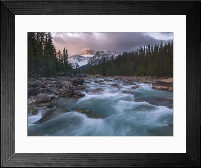 Framed Print : Sunrise and glacial blue rushing waters at Mistaya Canyon, Banff National Park, UNESCO Framed Print : Sunrise and glacial blue rushing waters at Mistaya Canyon, Banff National Park, UNESCO