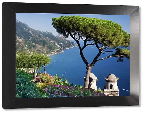 View of the Amalfi Coast from Villa Rufolo in Ravello, Amalfi Coast, UNESCO World Heritage Site