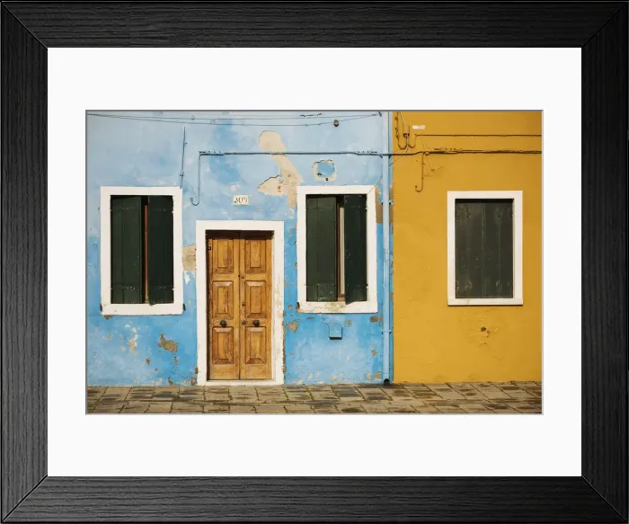 Framed Print : Exterior facades of colourful buildings, Burano, Venice, UNESCO World Heritage Site Framed Print : Exterior facades of colourful buildings, Burano, Venice, UNESCO World Heritage Site