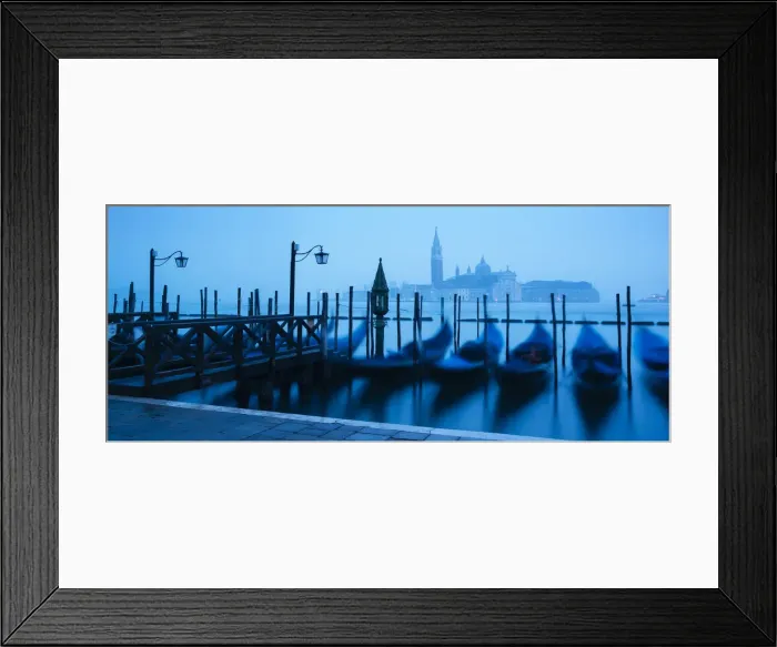 Framed Print : Gondolas on the waterfront of St. Marks Basin at dawn, Venice, UNESCO World Heritage Site Framed Print : Gondolas on the waterfront of St. Marks Basin at dawn, Venice, UNESCO World Heritage Site
