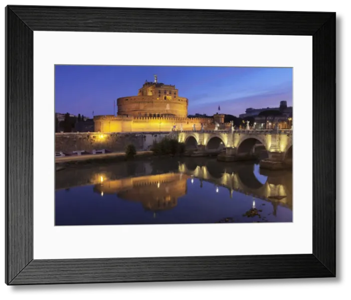 Framed Print : Mausoleum of Hadrian, Castel Sant Angelo, Ponte Sant Angelo Bridge, UNESCO World Heritage Site