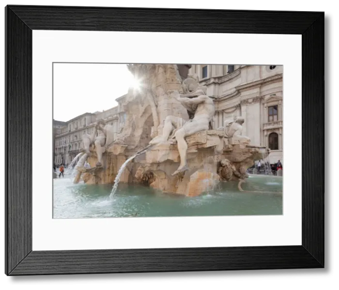 Framed Print : Fontana dei Quattro Fiumi Fountain, Architect Bernini, Piazza Navona, Rome, Lazio Framed Print : Fontana dei Quattro Fiumi Fountain, Architect Bernini, Piazza Navona, Rome, Lazio