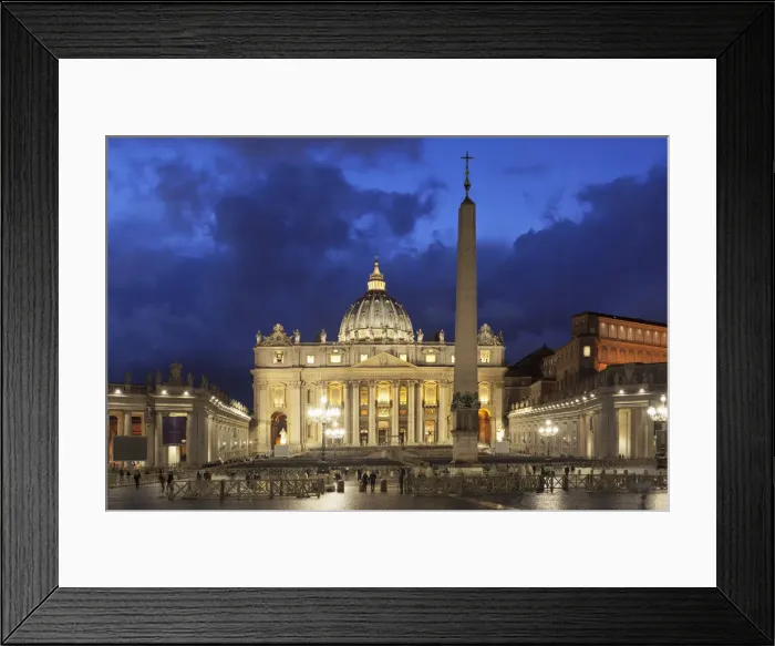 Framed Print : St. Peters Basilica (Basilica di San Pietro), St. Peters Square (Piazza de San Pietro) Framed Print : St. Peters Basilica (Basilica di San Pietro), St. Peters Square (Piazza de San Pietro)