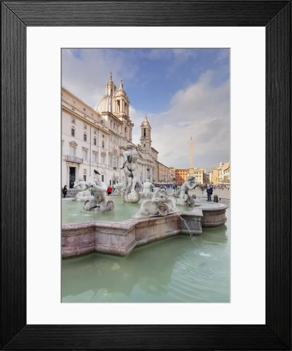 Framed Print : Fontana del Moro Fountain, Sant Agnese in Agone Church, Piazza Navona, Rome, Lazio Framed Print : Fontana del Moro Fountain, Sant Agnese in Agone Church, Piazza Navona, Rome, Lazio