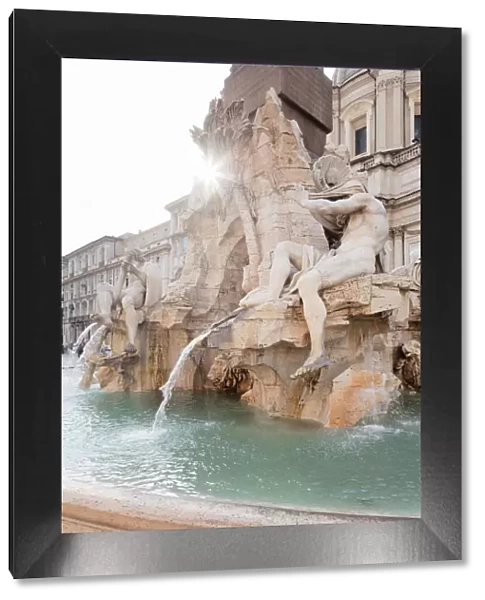Fontana dei Quattro Fiumi Fountain, Architect Bernini, Piazza Navona Square, Rome