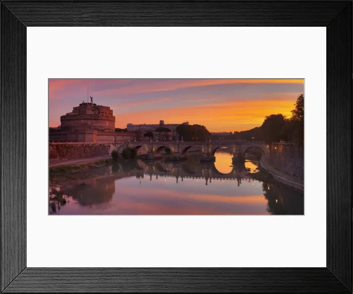 Framed Print : Castel Sant Angelo, Ponte Sant Angelo Bridge, UNESCO World Heritage Site, Tiber River