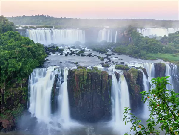 View of the Iguassu (Iguazu) (Iguacu) Falls, UNESCO World Heritage Site, a waterfall