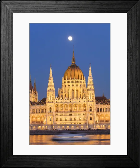 Framed Print : Parliament Building at dusk, Budapest, Hungary, Europe