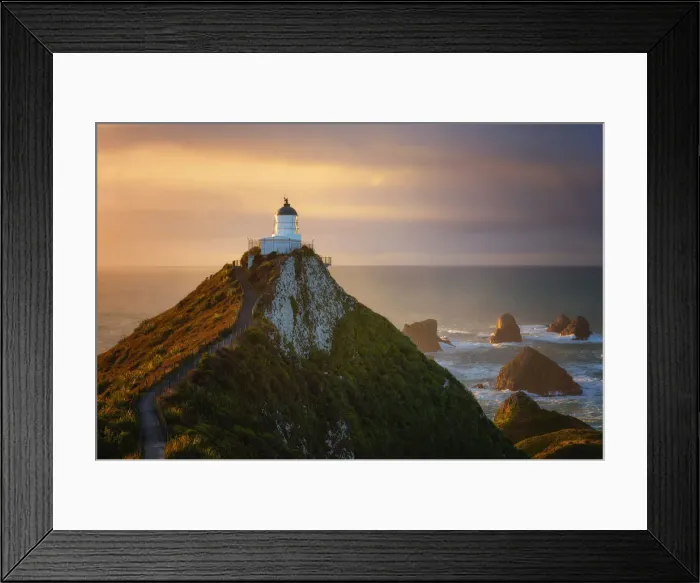 Framed Print : Nugget Point Lighthouse at sunrise, Nugget Point, Otago, South Island, New Zealand Framed Print : Nugget Point Lighthouse at sunrise, Nugget Point, Otago, South Island, New Zealand