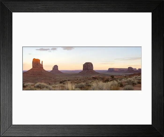 Framed Print : The giant sandstone buttes glowing pink at sunset in Monument Valley Navajo Tribal Framed Print : The giant sandstone buttes glowing pink at sunset in Monument Valley Navajo Tribal