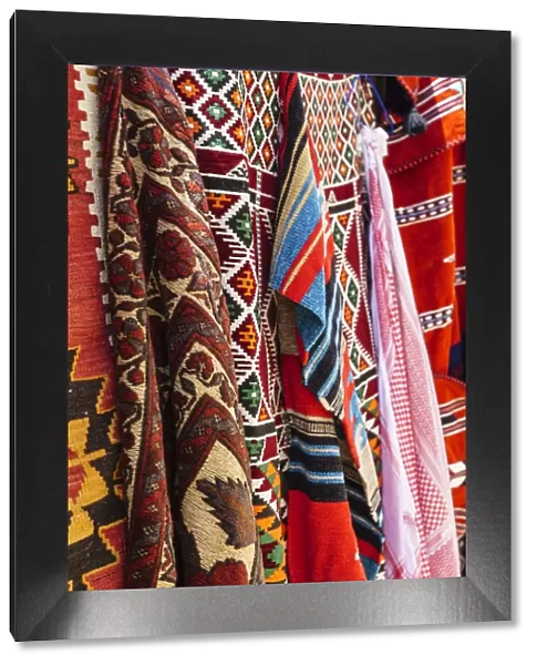 Colourful rugs and carpets for sale in Al Fahidi Historic Neighbourhood, Bur Dubai