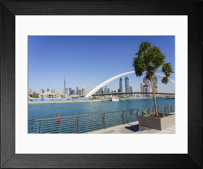 Framed Print : Tolerance Bridge, a new pedestrian bridge spanning Dubai Water Canal, Business Bay Framed Print : Tolerance Bridge, a new pedestrian bridge spanning Dubai Water Canal, Business Bay