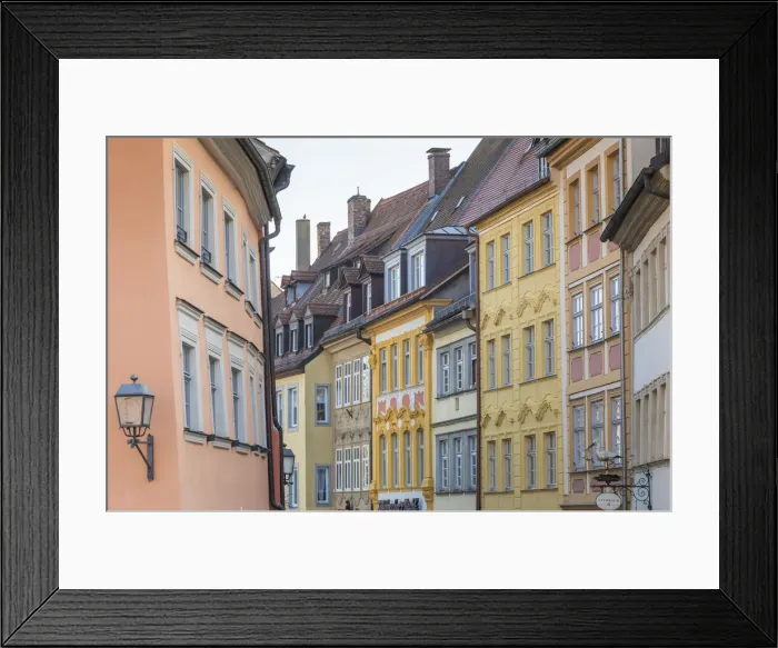 Framed Print : Fronts of old buildings in the historical centre of Bamberg, UNESCO World Heritage Site Framed Print : Fronts of old buildings in the historical centre of Bamberg, UNESCO World Heritage Site