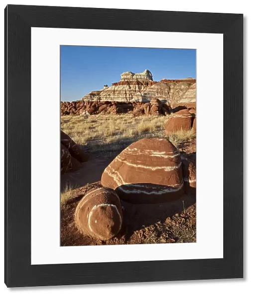 Striped red-rock boulders, Hopi Reservation, Arizona, United States of America, North