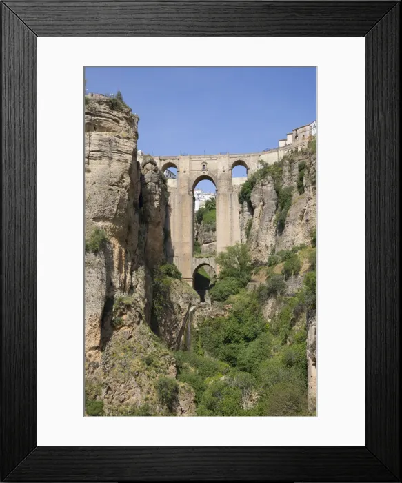 Framed Print : Puente Nuevo (New Bridge) and the white town perched on cliffs, Ronda, Andalucia Framed Print : Puente Nuevo (New Bridge) and the white town perched on cliffs, Ronda, Andalucia