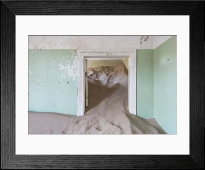 Framed Print : The interior of a building in the abandoned diamond mining ghost town of Kolmanskop Framed Print : The interior of a building in the abandoned diamond mining ghost town of Kolmanskop